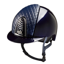 Riding Helmet Cromo 2.0 Polish - Blue Milano Leather Front by KEP